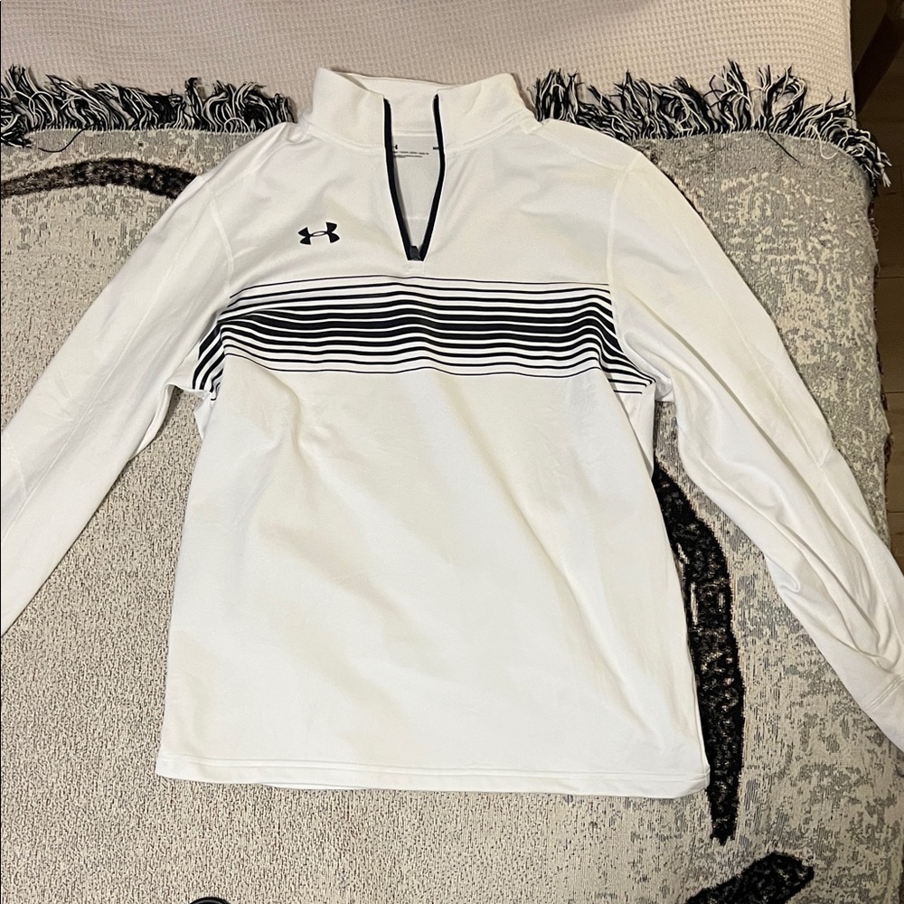 Under Armour White Top with royal blue Accents